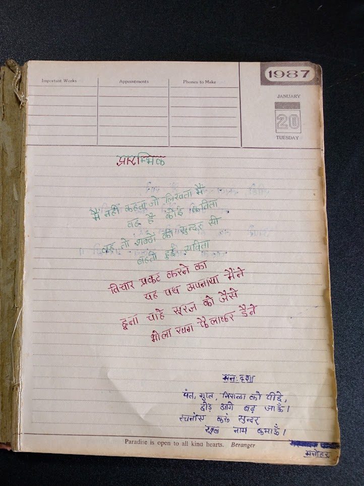 The old diary cover